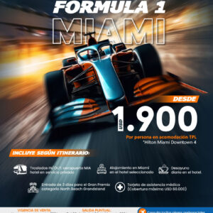 FÓRMULA 1 MIAMI 2026 4N/5D